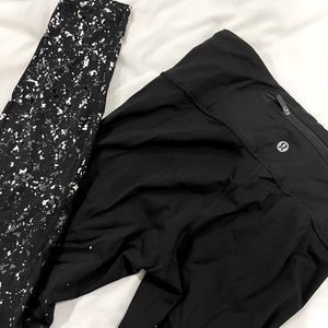 Lululemon leggings with silver speckles